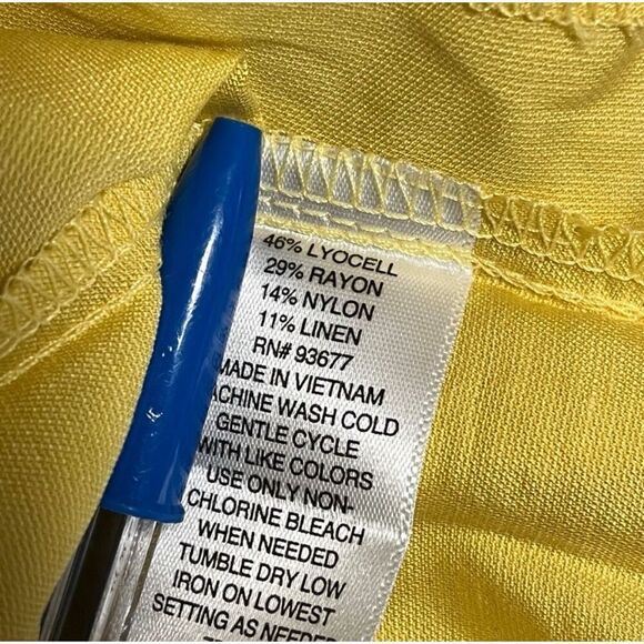 NWT WORTHINGTON Blouse Women’s XL Imperial Gold Yellow Short Sleeve V-Neck Top - Picture 7 of 11